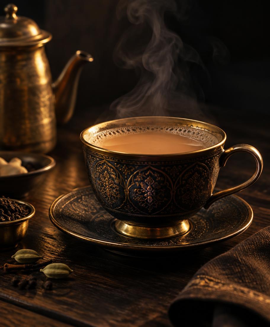 Steaming traditional Desi chai